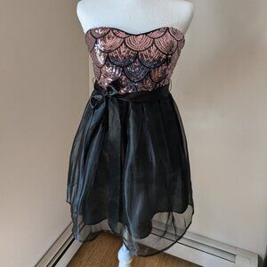 As You Wish Strapless Sequin Cocktail Dress